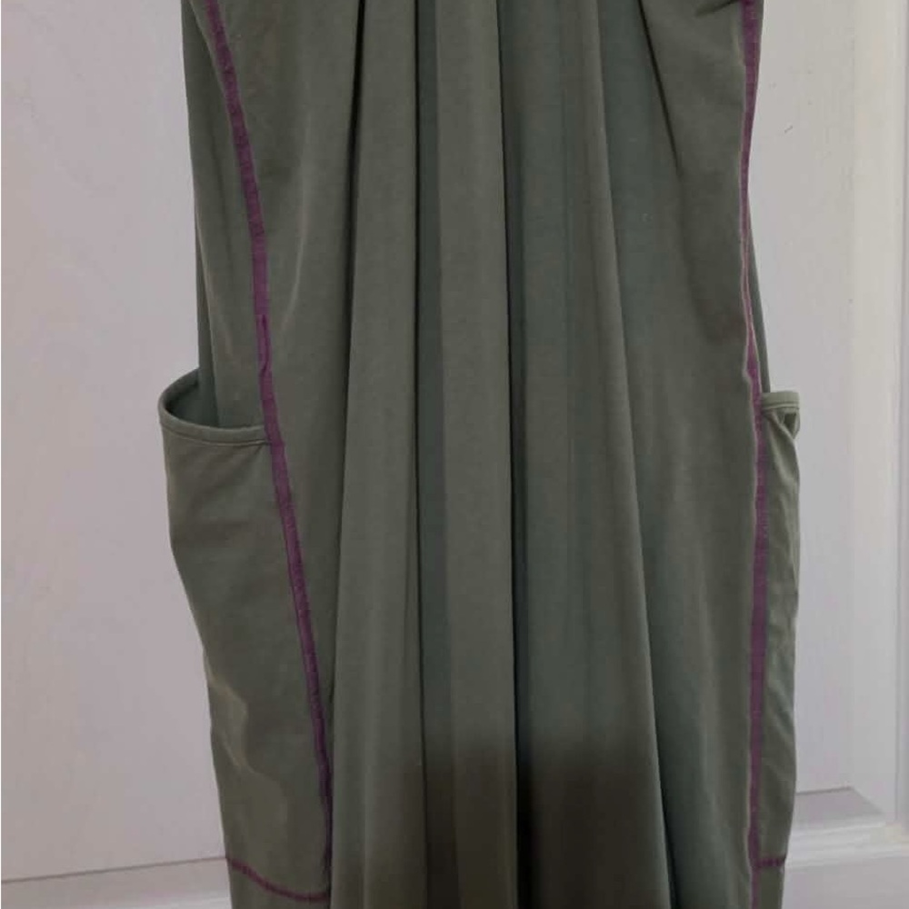 Olive Green natural life  Romper with Contrast Trim - Picture 5 of 11